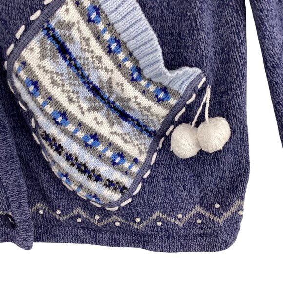 Classic Elements Christmas Holiday Winter Cardigan Sweater‎ Size Large Snowflake - Picture 5 of 10